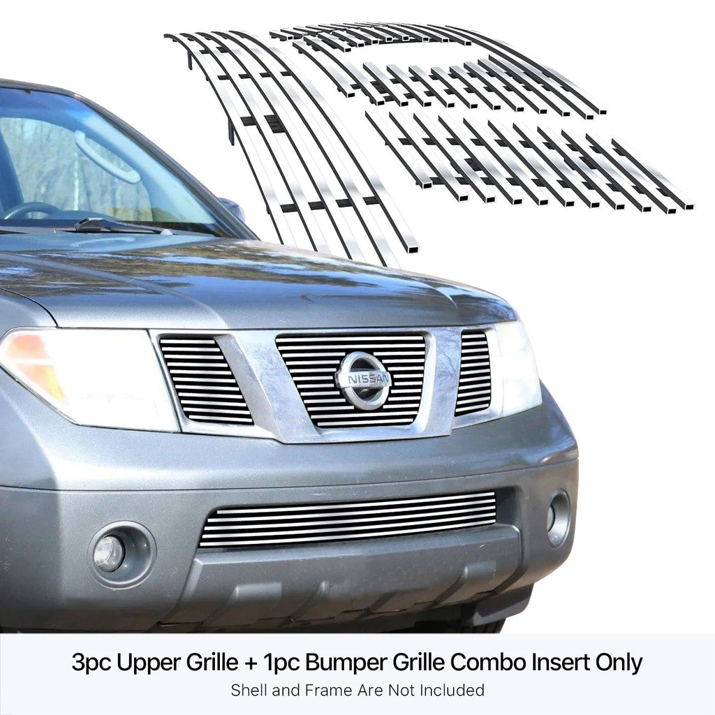 Stainless Billet Grille Insert Combo for Nissan Pathfinder Frontier (2005-2007)