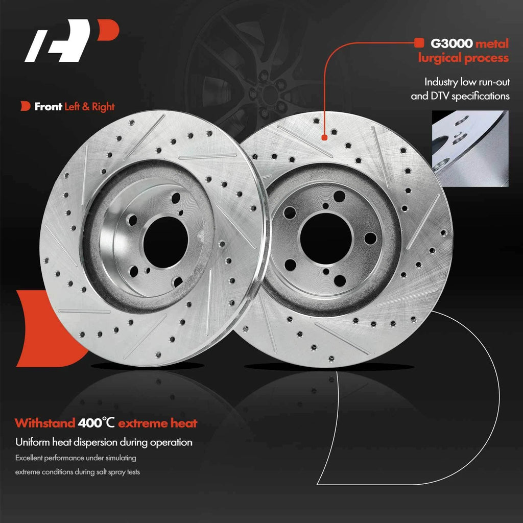 Front Drilled Brake Rotors & Ceramic Pads for Subaru Impreza (2017-2023)