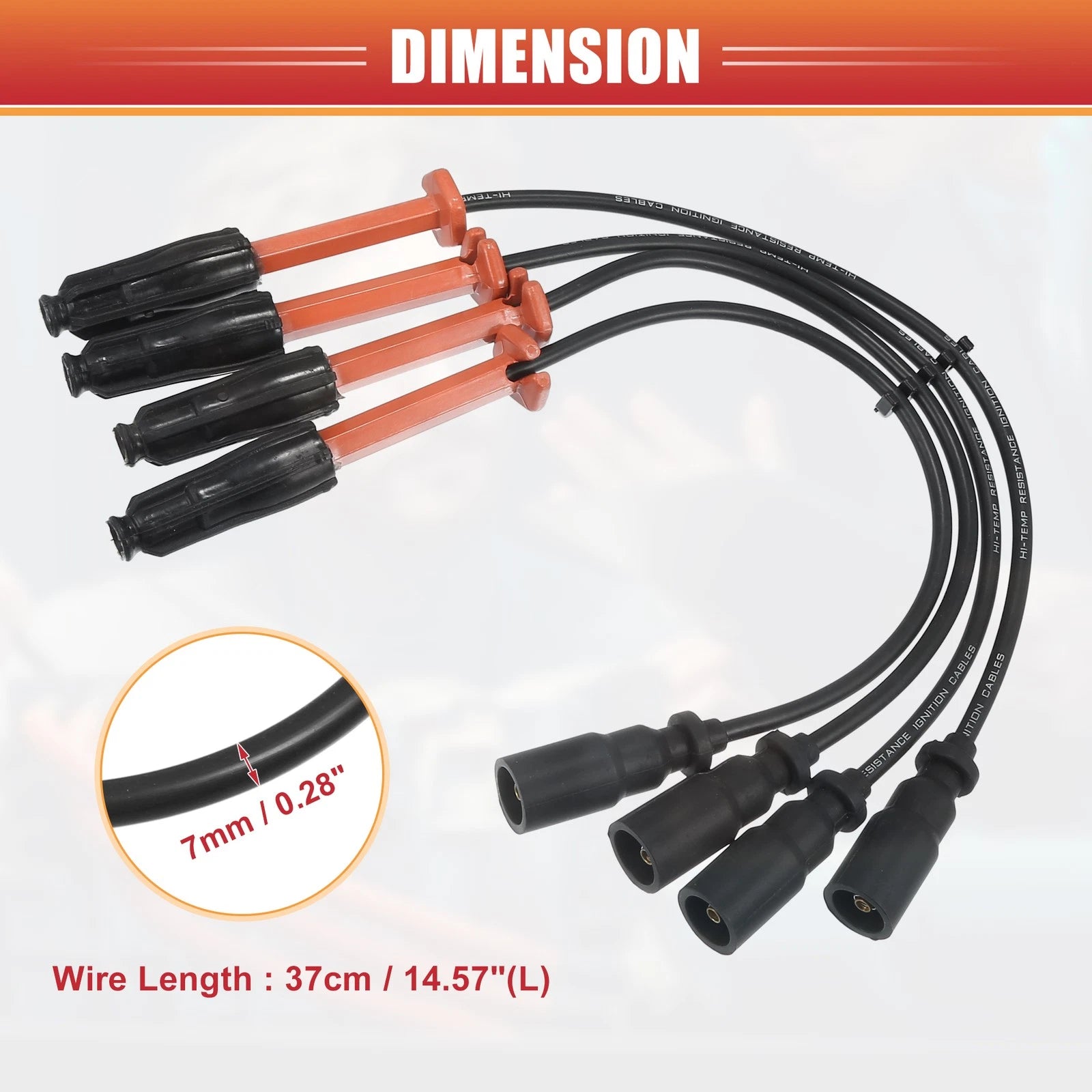Set of 4 Spark Plug Wire Ignition Coil Cables No. 1101591818 for Mercedes-Benz C220 
