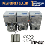 Set of 3 Pistons & Rings for Kubota D902 (STD 0.5)