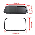 18" x 30" RV Camper Window Vertical Slider with Screen & Trim Ring