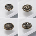 Set of 5 Antique Bronze Door Pull Handles for Cabinets and Drawers