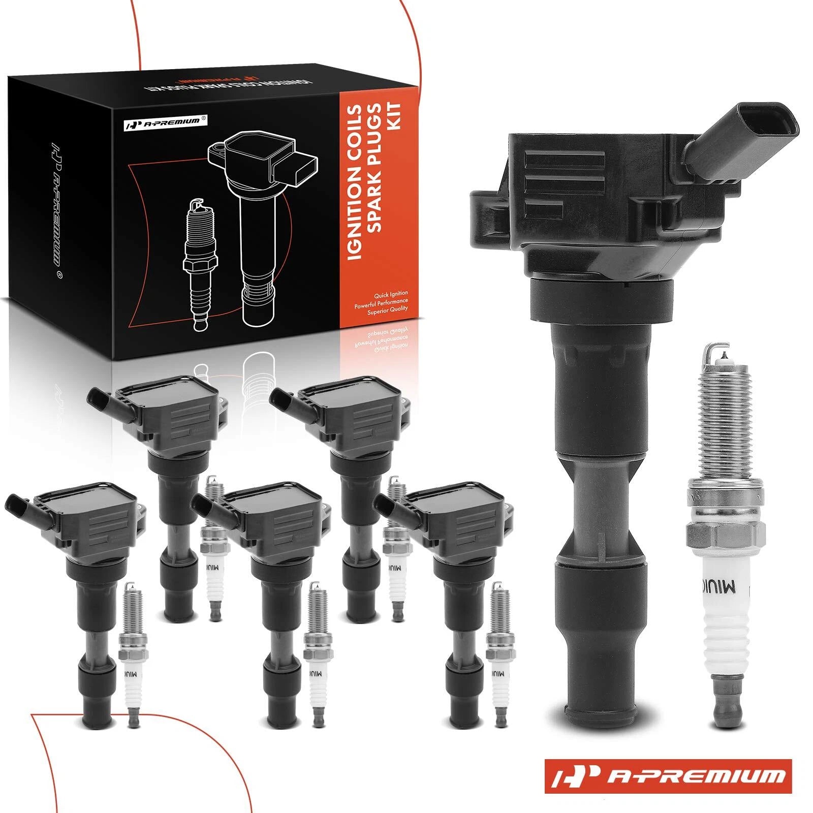Set of 6 Ignition Coils & Iridium Spark Plugs for Kia Sorento Sedona (2018–2020)