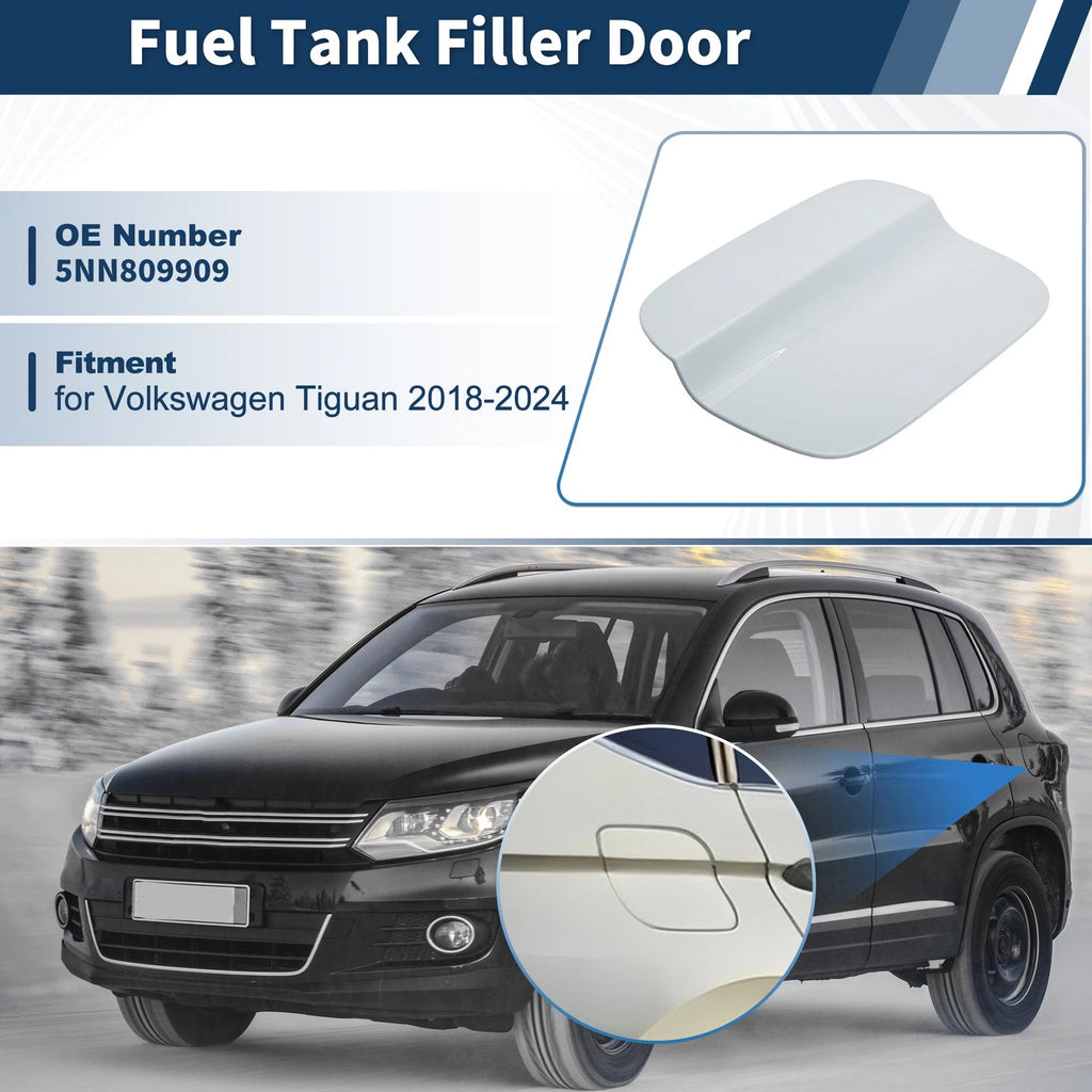Rear White Fuel Door Gas Filler Lid Cover Cap 5NN809909 for VW Tiguan (2018–2024)