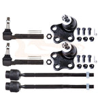 Set of 6 Inner Outer Tie Rods Lower Ball Joints for Chevrolet Classic (2004–2005)