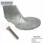 Zinc Trim Tab Anode & Bolt for MerCruiser Mercury (822777Q1, 18-6014, 46399A1)