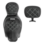 Low-Profile Driver Passenger Seat & Backrest for Harley Touring Glide (2009–2023)