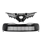 Front Upper & Lower Bumper Grilles for Toyota Camry (2018–2020) Black