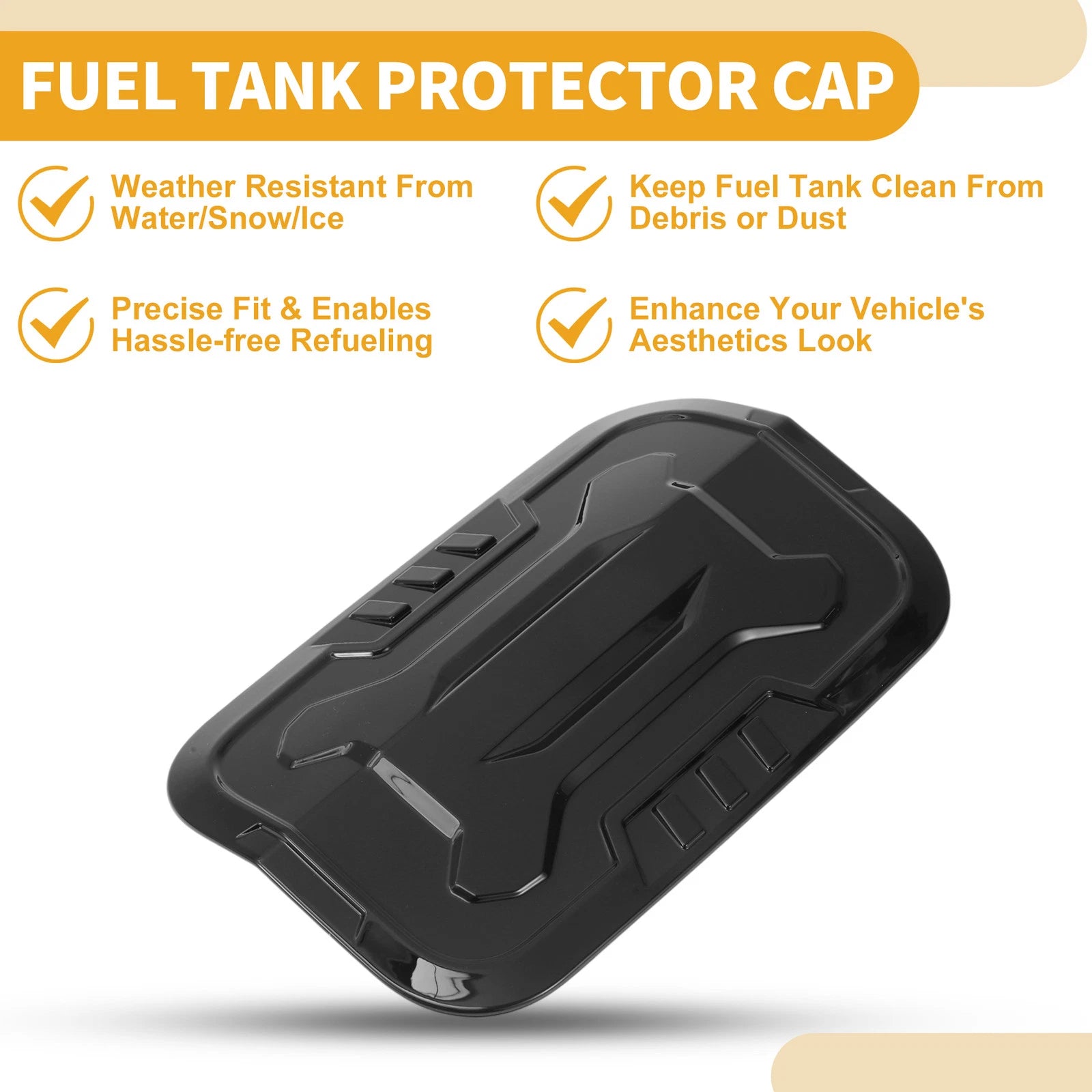 Fuel Tank Door Cap for Toyota Prado (2024–2025) Fuel Filler Flap Cover Black