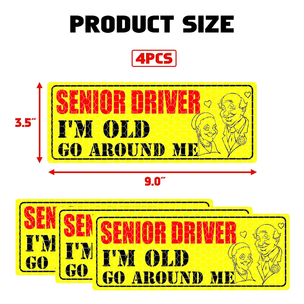 Senior Driver Caution Car Magnet Reflective for Elderly (2020–2024)