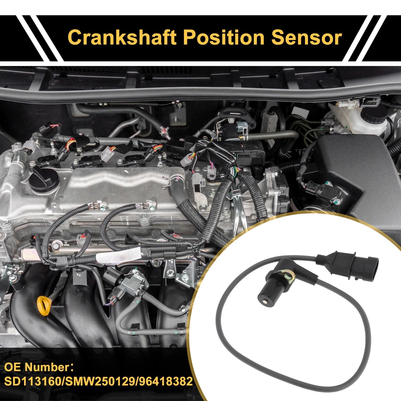 1 Pc Crankshaft Position Sensor No.96418382 for Chevrolet Captiva (2006–2016)