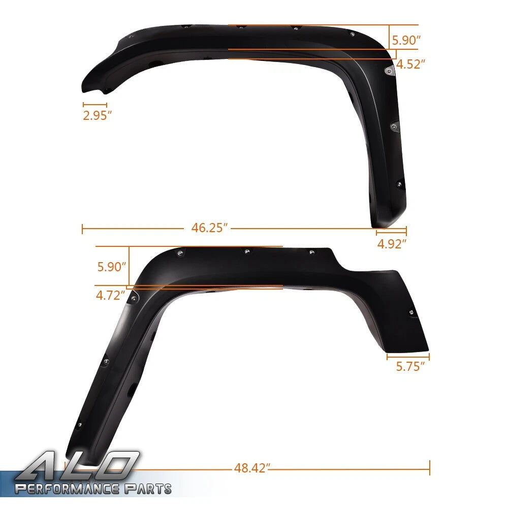 Set of 4 Pocket Rivet Wheel Fender Flares for Toyota FJ Cruiser (2007–2014)