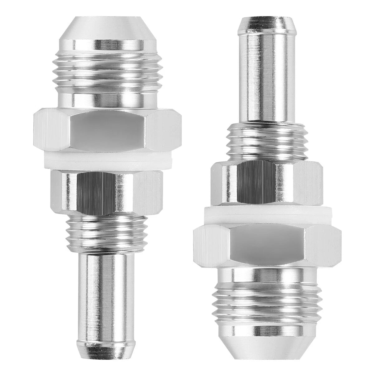 2Pcs -8AN Male Flare Bulkhead to 3/8 Hose Barb Fuel Tank Fitting Adaptor