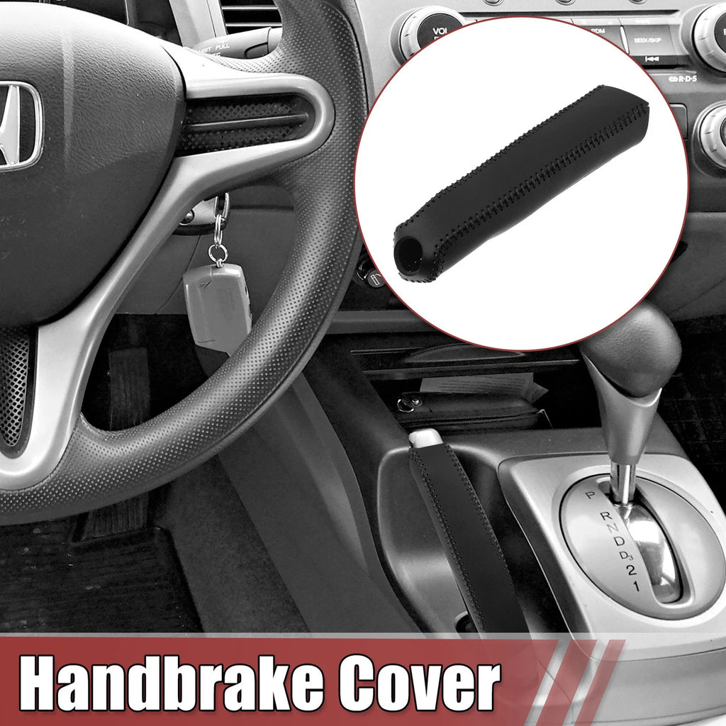 Faux Leather Handbrake Cover Trim for Honda Civic (2006–2011) Black