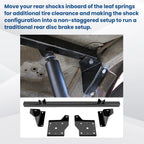 Rear Shock Relocation Kit for Chevy Nova (1968–1974), Camaro, Firebird (1967–1969)