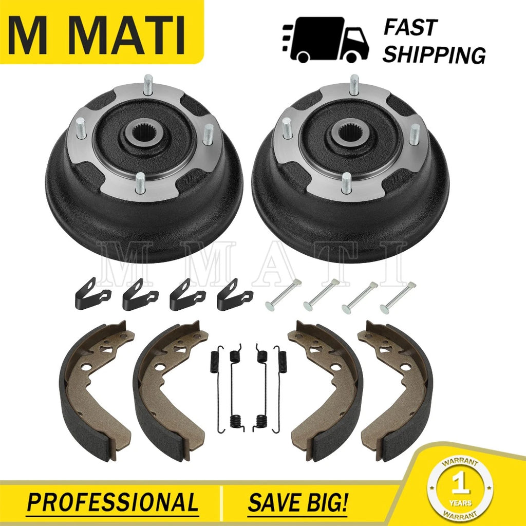 2X Front Brake Drums & Brake Shoes Kit for Kawasaki Mule 600 KAF400 (2005–2016)