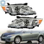 Set of 2 Halogen Headlights for Toyota Camry (2010–2011) Chrome Bezel