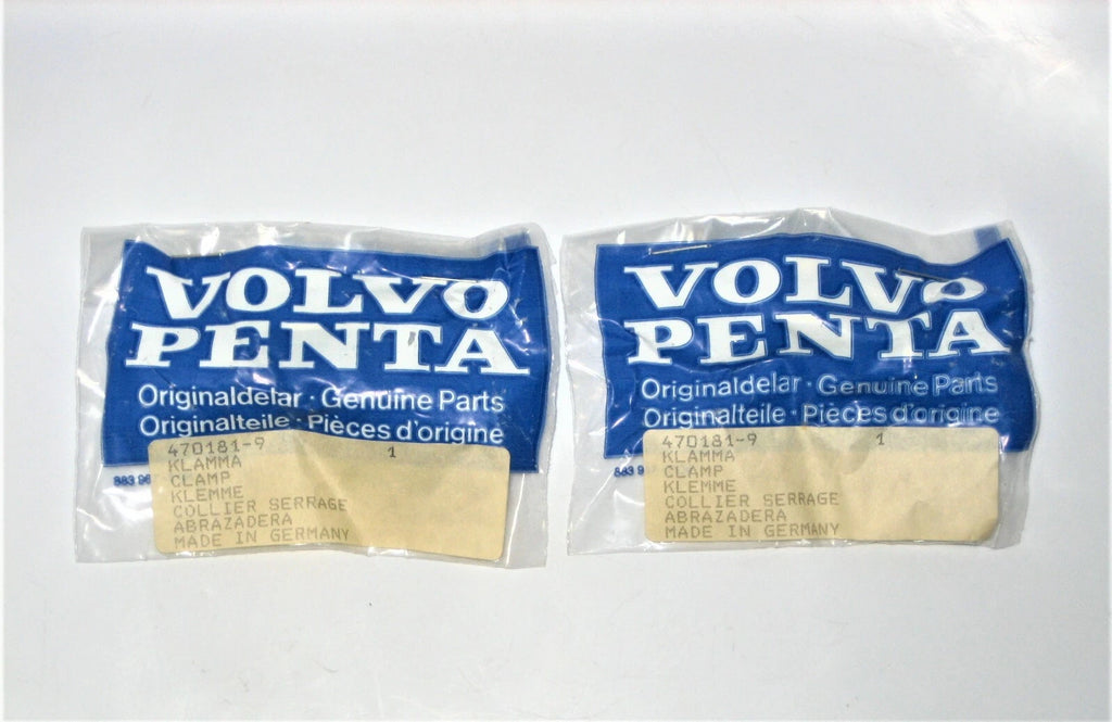 2X Diesel Fuel Injector Pipe Leak-Off Line Clamp for Volvo Penta (OEM)