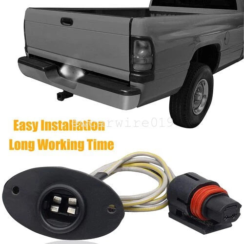 2X Rear License Plate Light Pigtail Wire Harness for Dodge Ram 1500 2500 (1994–2001)