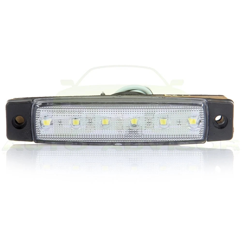 5 Pair White 6 LED Sealed Side Marker Indicator Light for Van Truck Boat Trailer