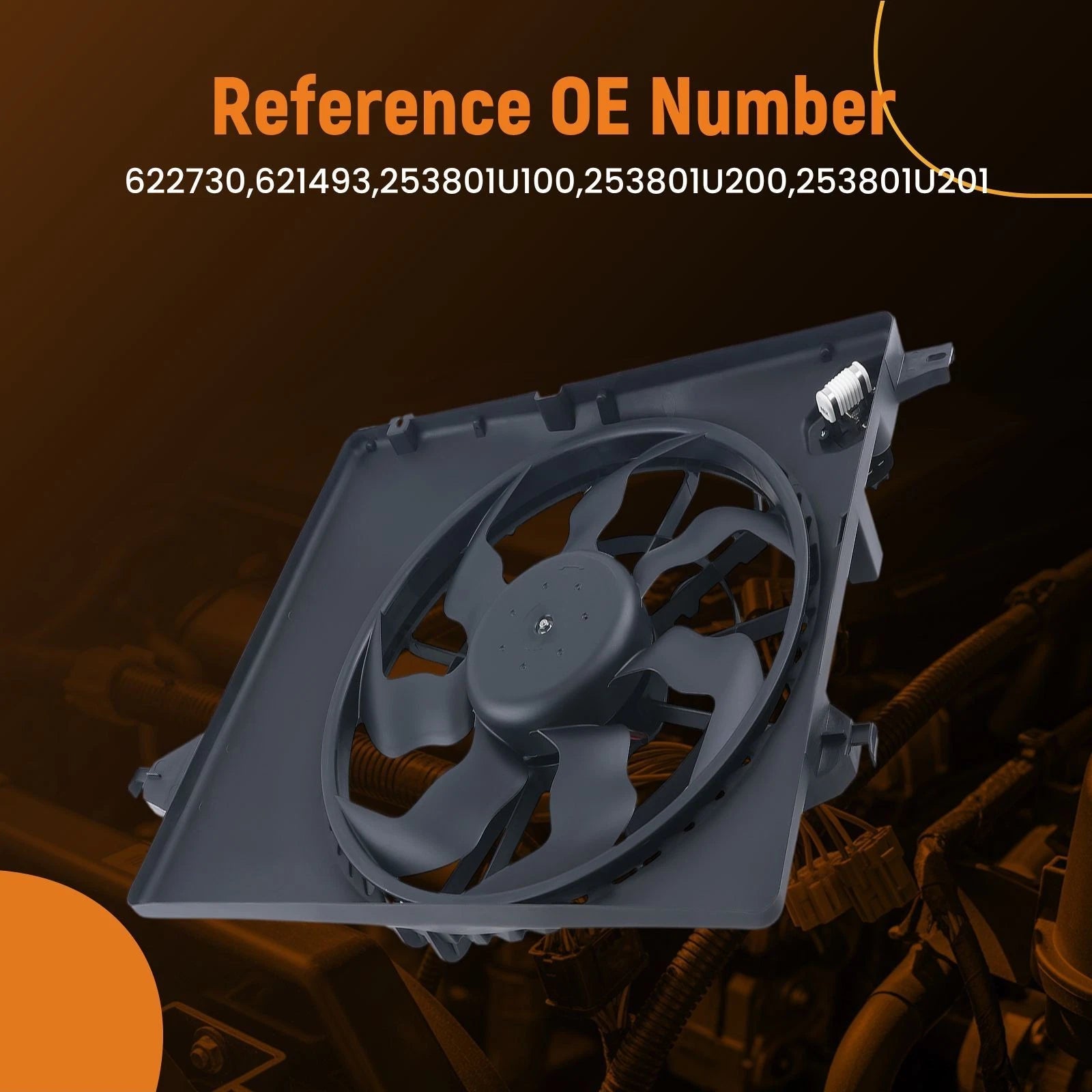 Cooling Fan for Kia Sorento 3.5L V6 (2011–2013) 621493 253801U200