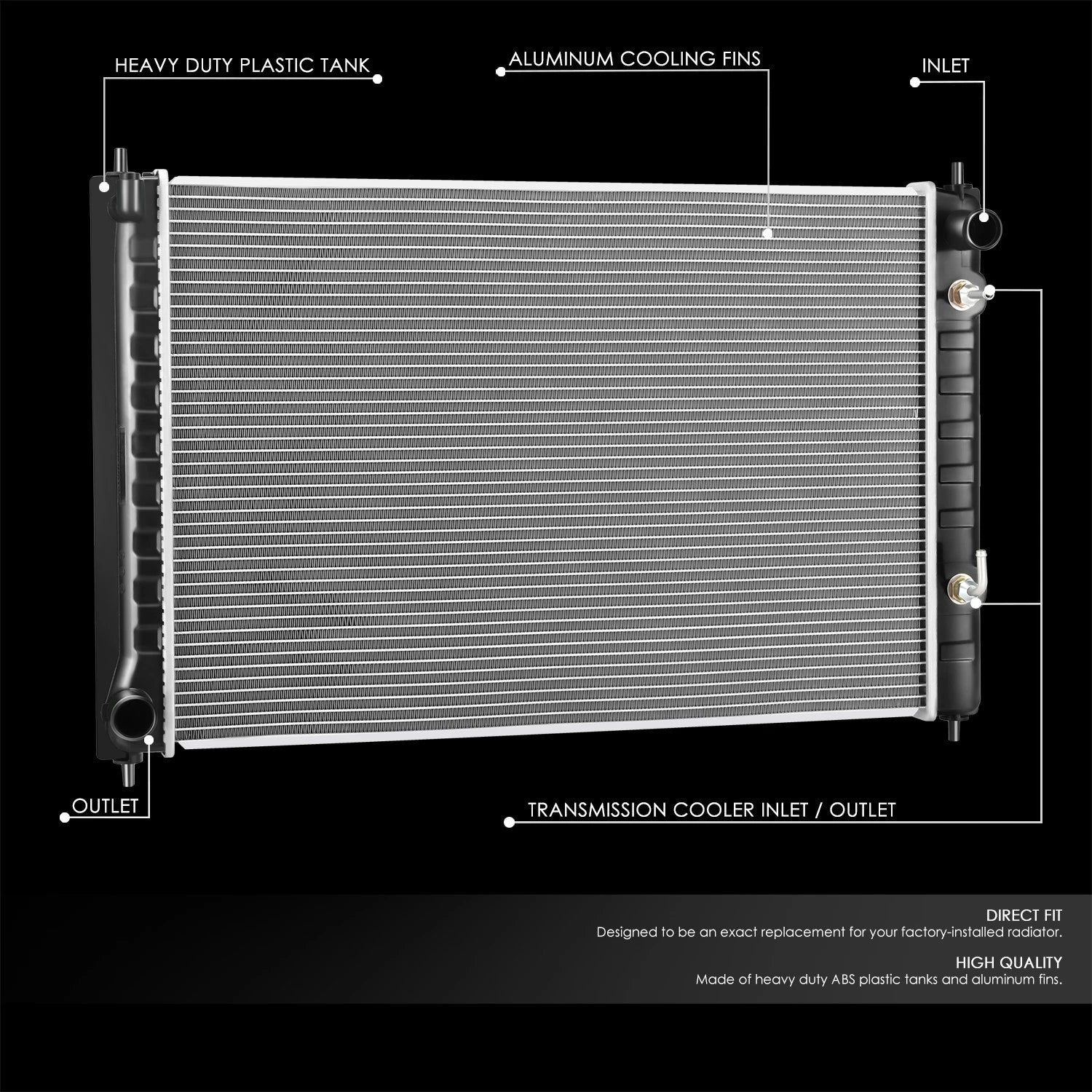 Aluminum Core Radiator for Nissan Murano Quest 2008–2017 DPI 13406