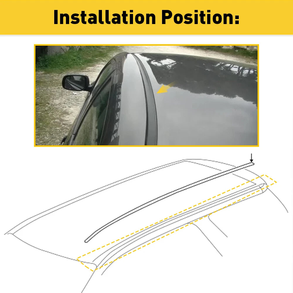 2X Left Right Roof Drip Molding Weatherstrip for Toyota Yaris (2007–2011)
