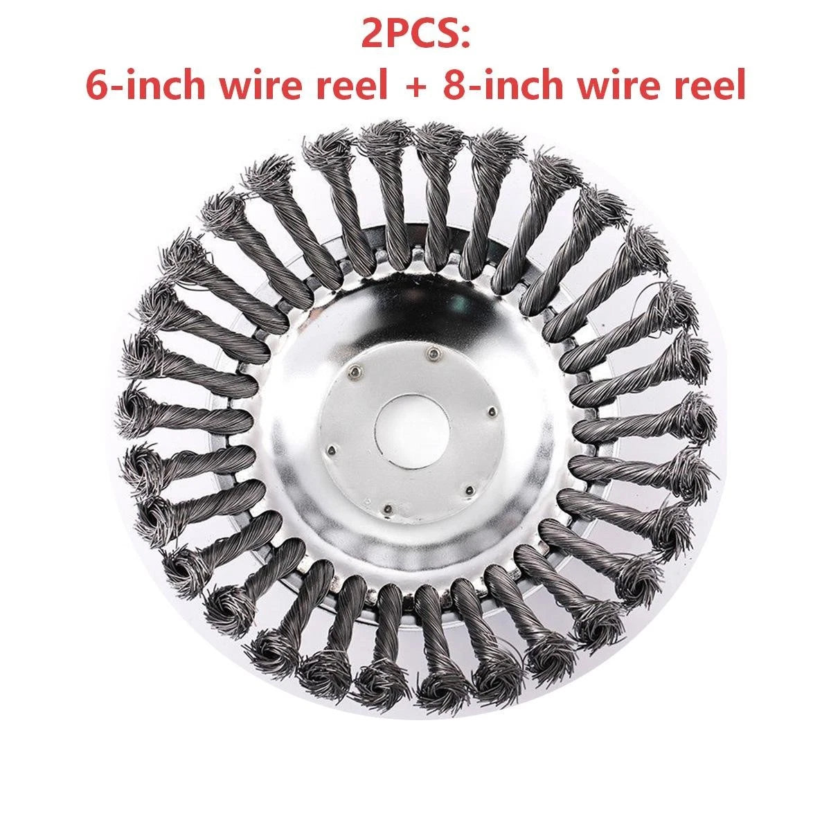 6 Inch Wire Wheel Brush for Lawn Mower Accessories (25.4mm)