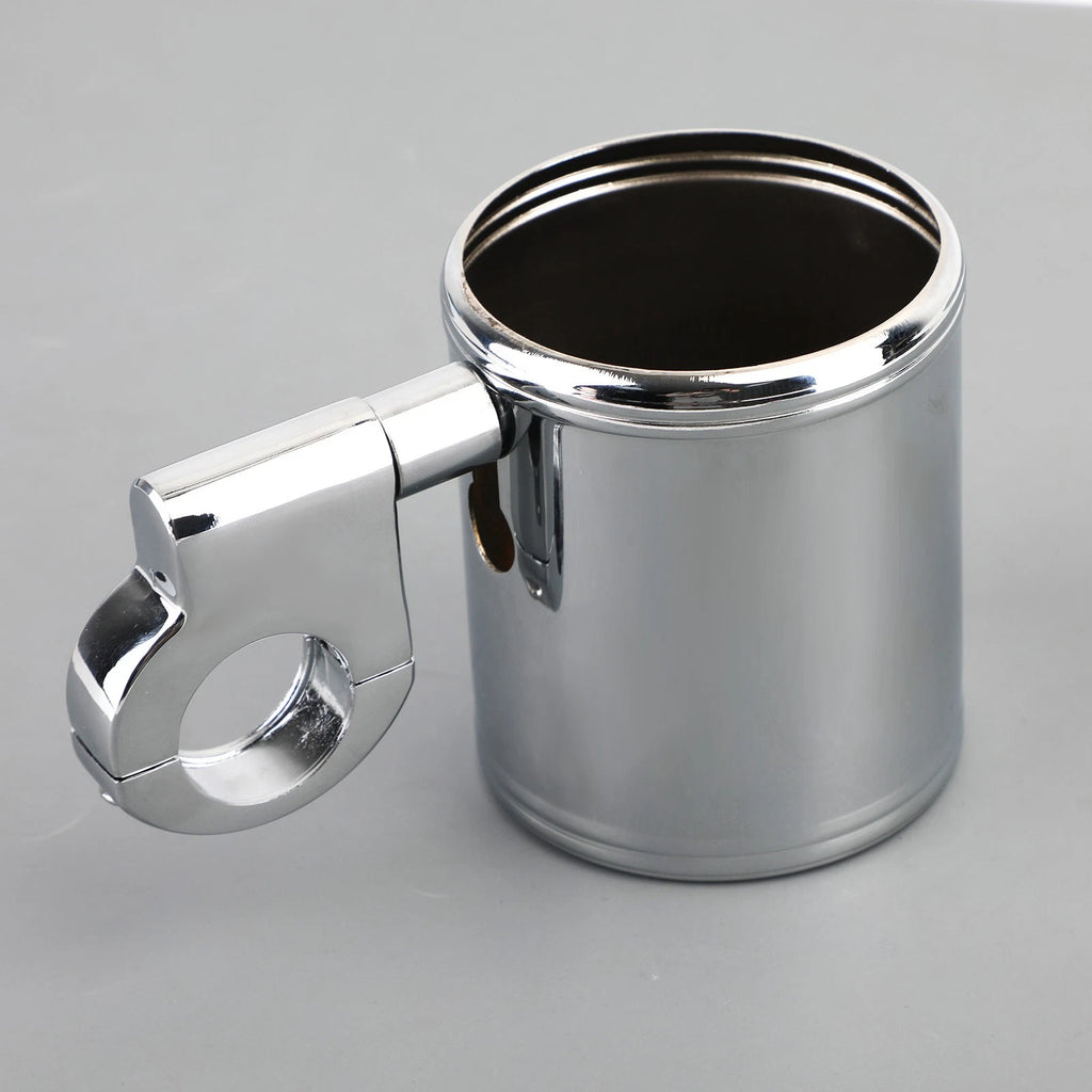 Chrome Cup Bottle Holder for Chopper Cruiser Bobber (7/8" 1" 1-1/4")