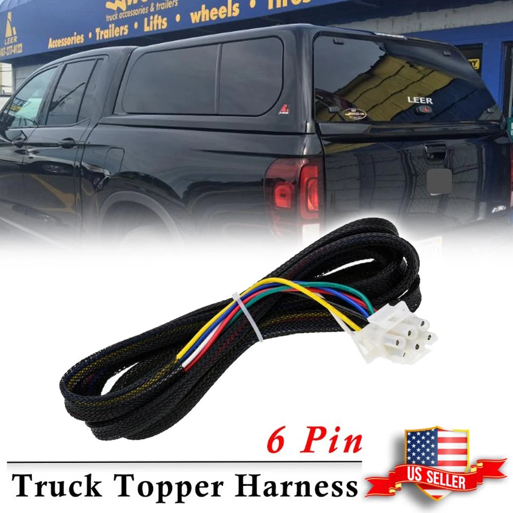 6-Pin Wiring Harness Adapter for Leer Pickup Cap Topper (Fits Various Models)