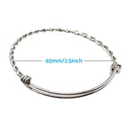 10PCS Stainless Steel Adjustable Bangle Bracelet 2.5" Expandable