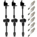 Set of 6 Ignition Coils and Spark Plugs for Infiniti I30, Nissan Maxima