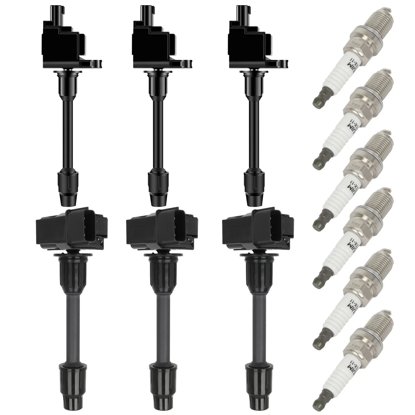 Set of 6 Ignition Coils and Spark Plugs for Infiniti I30, Nissan Maxima