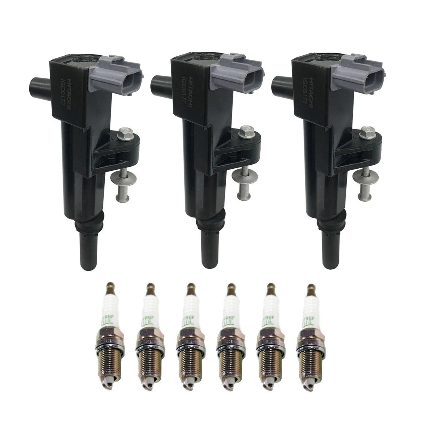 Set of 3 Ignition Coils & 6 Spark Plugs for Dodge Jeep Ram 3.7 V6 (2002–2010)