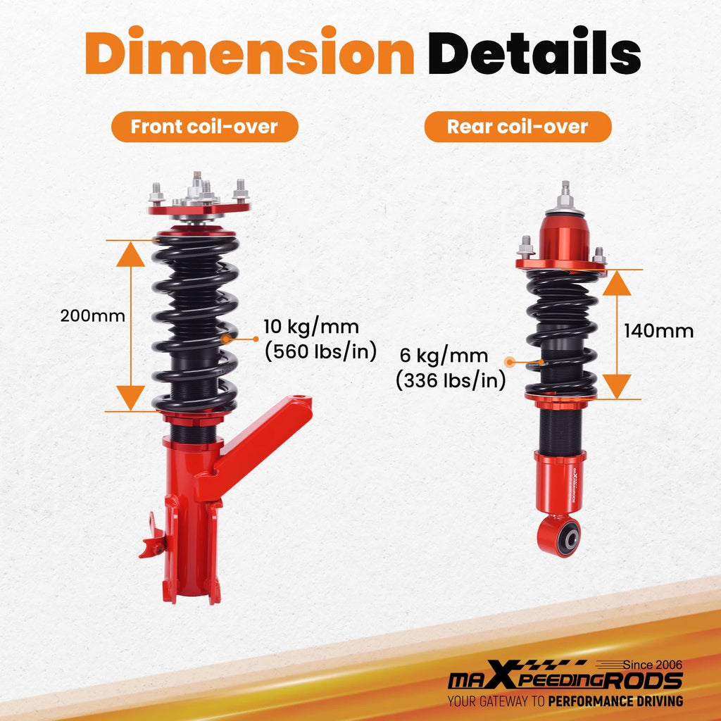 Coilovers 24-Way Adjustable Lowering Kit for Honda Civic (2001-2005)