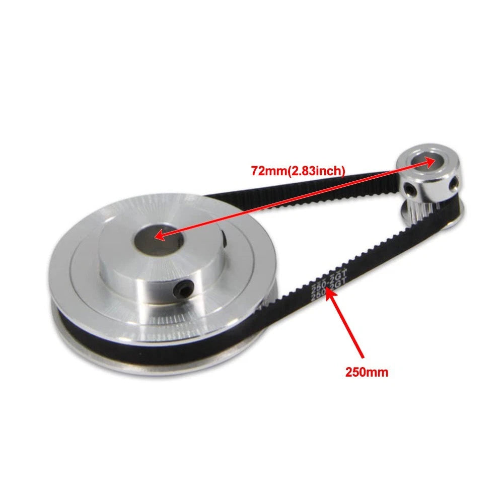 Aluminium Timing Pulley Kit with 250mm Belt for Smooth Transmission