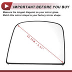 Driver Side Upper Mirror Glass Replacement for Chevrolet Express (2003–2023)