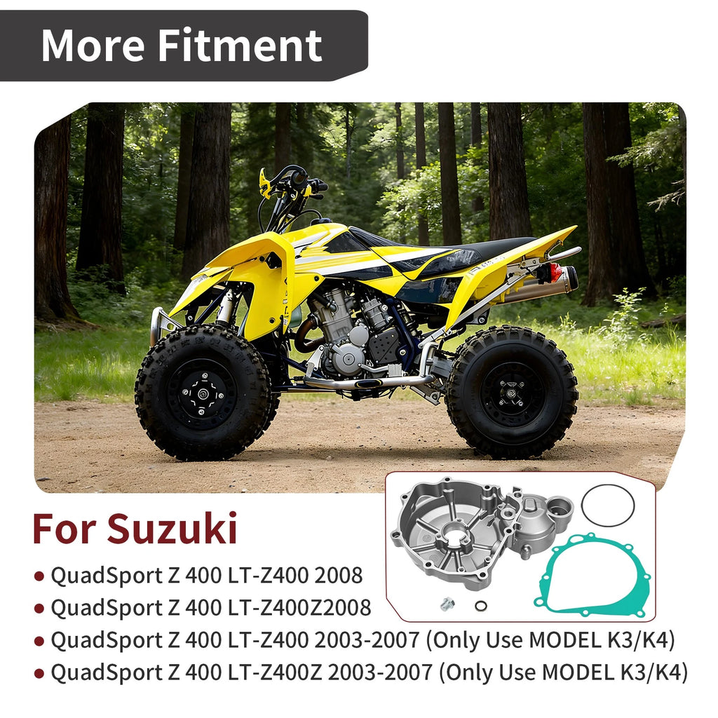 Stator Cover & Gasket for Suzuki QuadSport Z 400 (2003–2008)