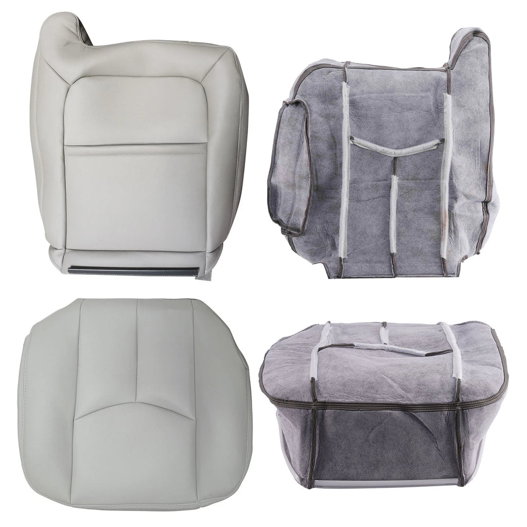 Front Gray Leather Seat Cover for Chevy Silverado GMC Sierra (2003–2006)