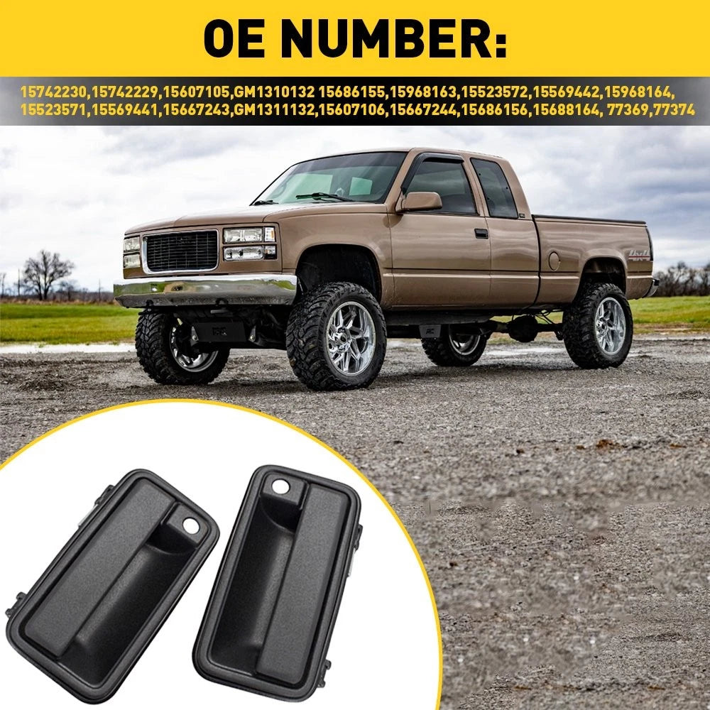 2X Door Handle Outside Front LH RH for Chevy GMC C/K 1500 2500 3500 (1999–2007)
