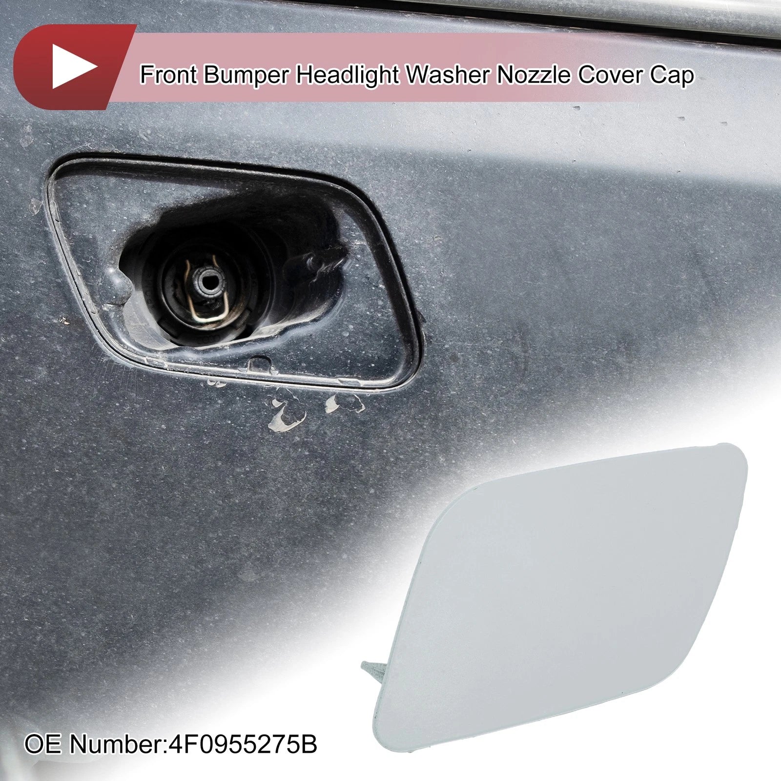 Front Left Washer Nozzle Cover Cap for Audi A6 (2009–2010) 1 Pcs