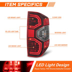 LED Tail Lights for Toyota Tundra (2014–2021) - Black Housing Red Lens Pair