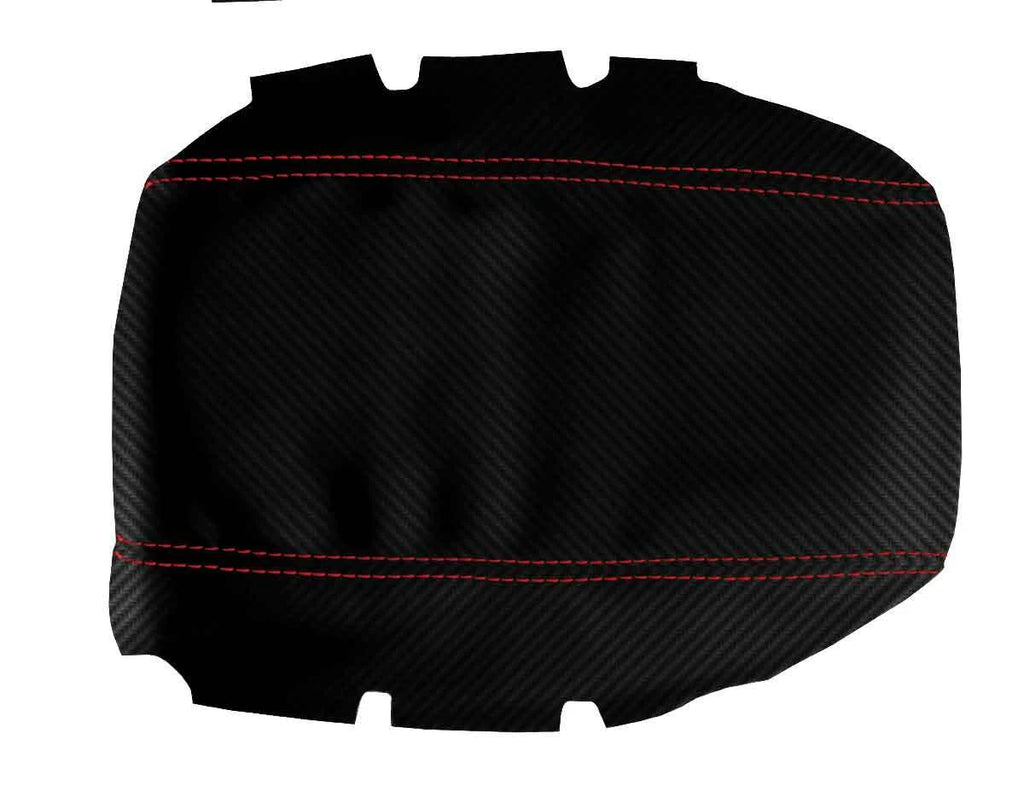 Carbon Fiber Console Lid Cover for Nissan 300ZX Z32 (1990–1996) Red Stitch