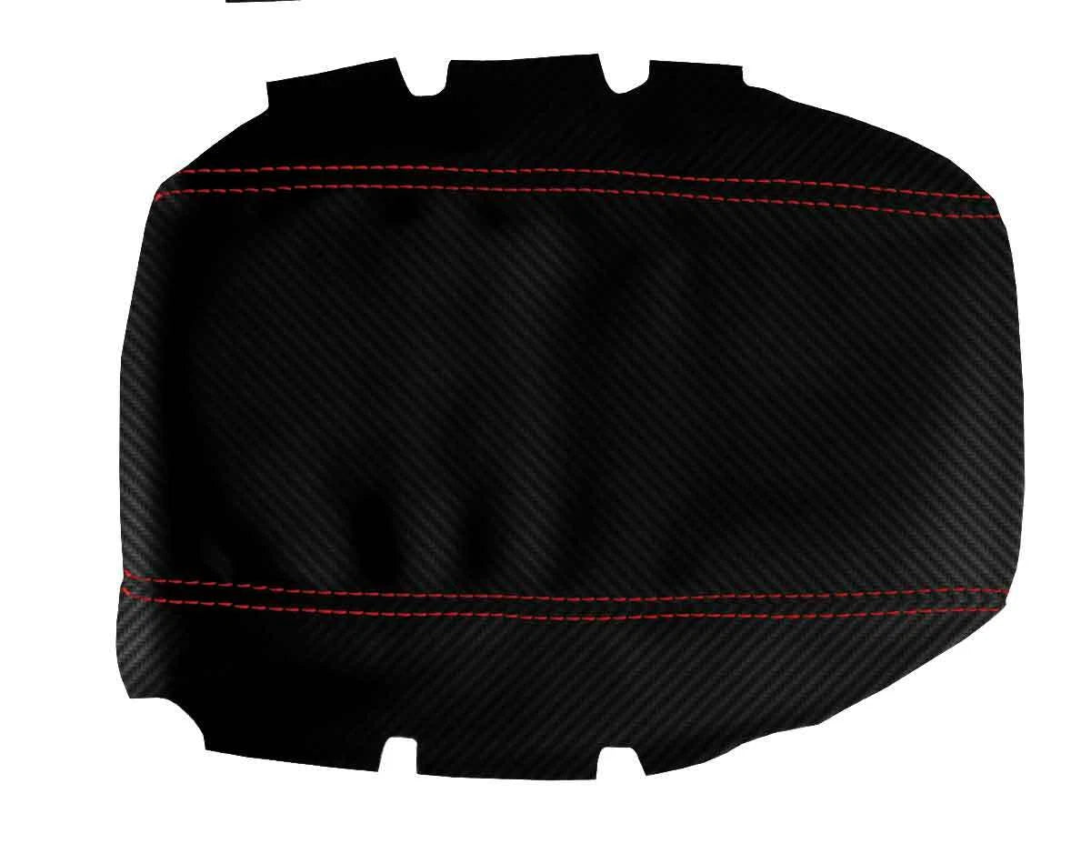 Carbon Fiber Console Lid Cover for Nissan 300ZX Z32 (1990–1996) Red Stitch
