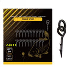 20pcs Carp Hook Straight Shank Ring Point for Bottom Fishing