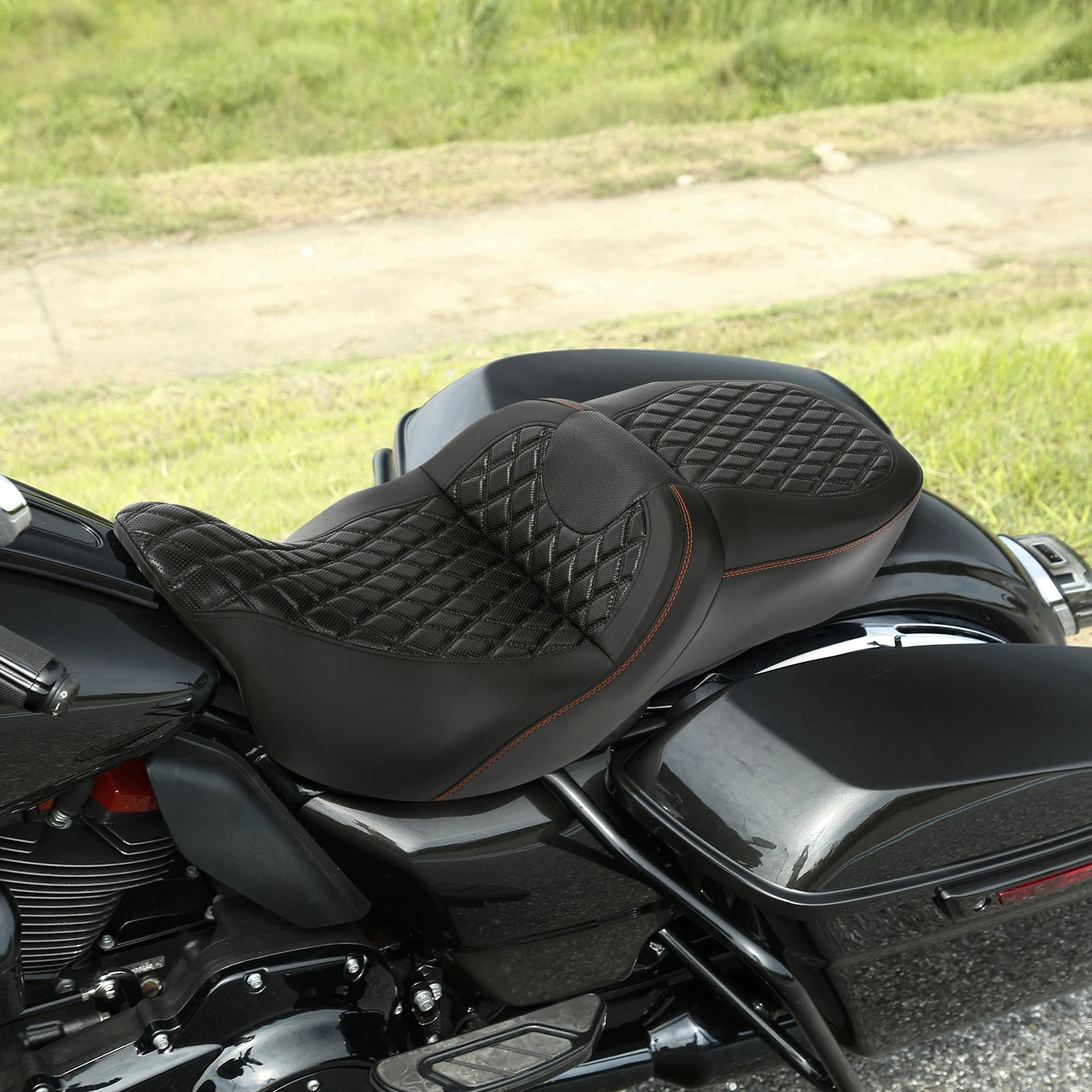 Black Driver Passenger Seat for Harley Touring Road Street Glide (2009–2023)
