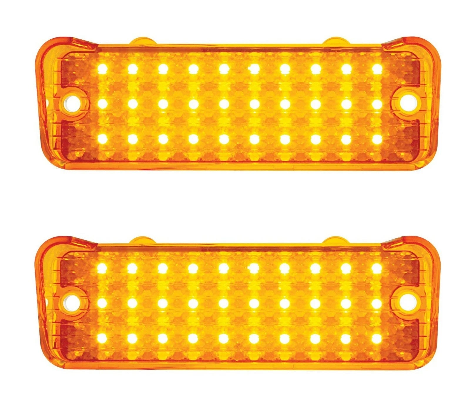 LED Turn Signal Parking Lights Amber Lens Pair for 1966 Chevy Impala