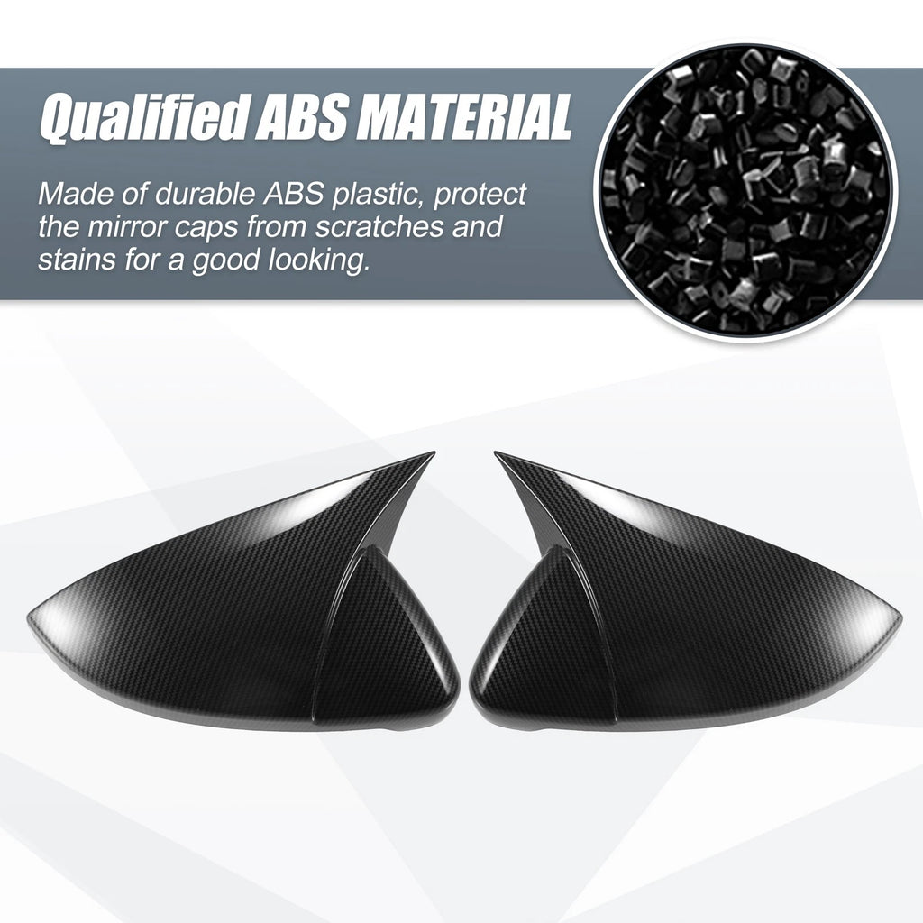 Pair Rearview Mirror Cover Overlay for Volkswagen Golf MK7 (2015–2021) Carbon Fiber