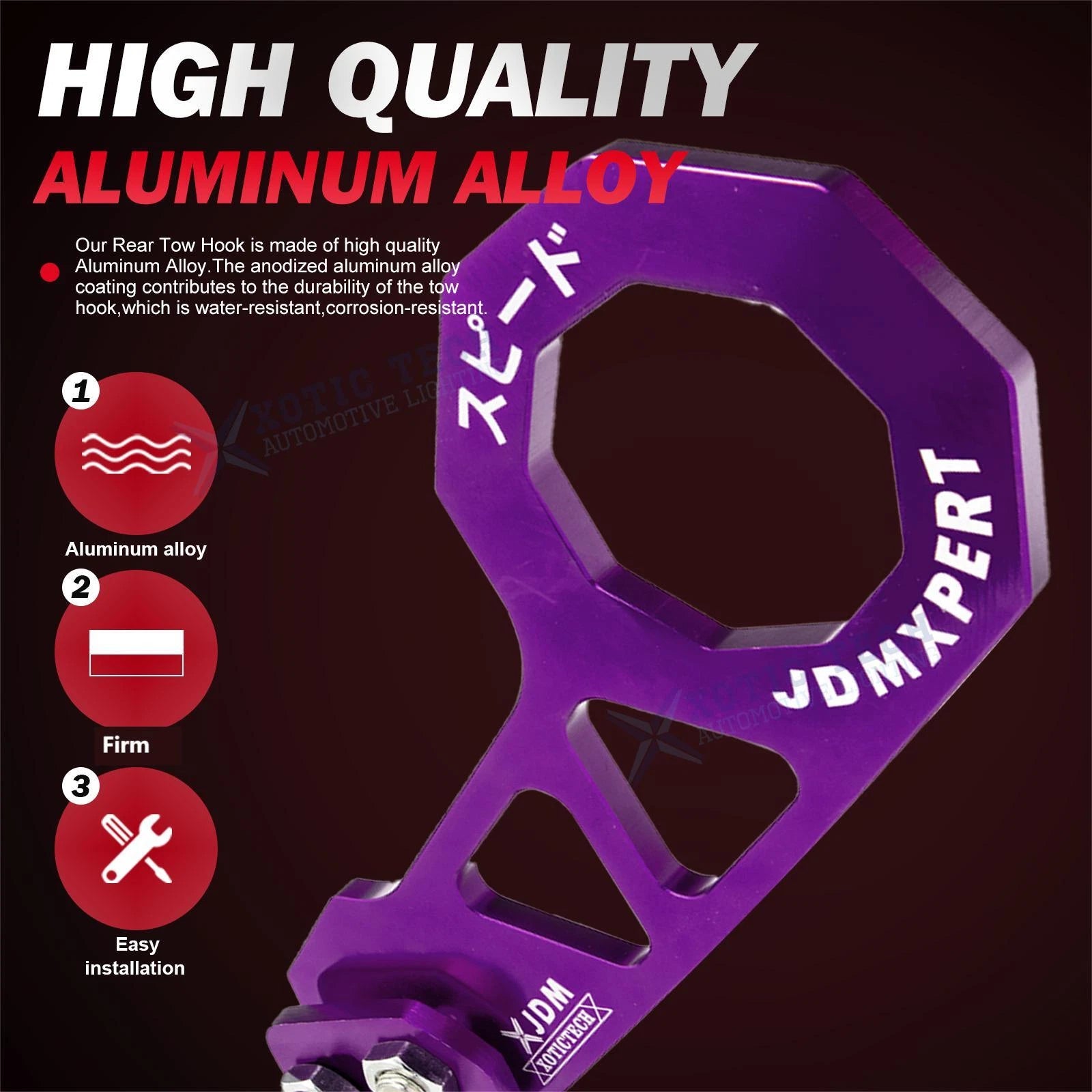 Aluminum Rear Tow Hook Kit for Honda Civic & Acura Integra (2001-2006)