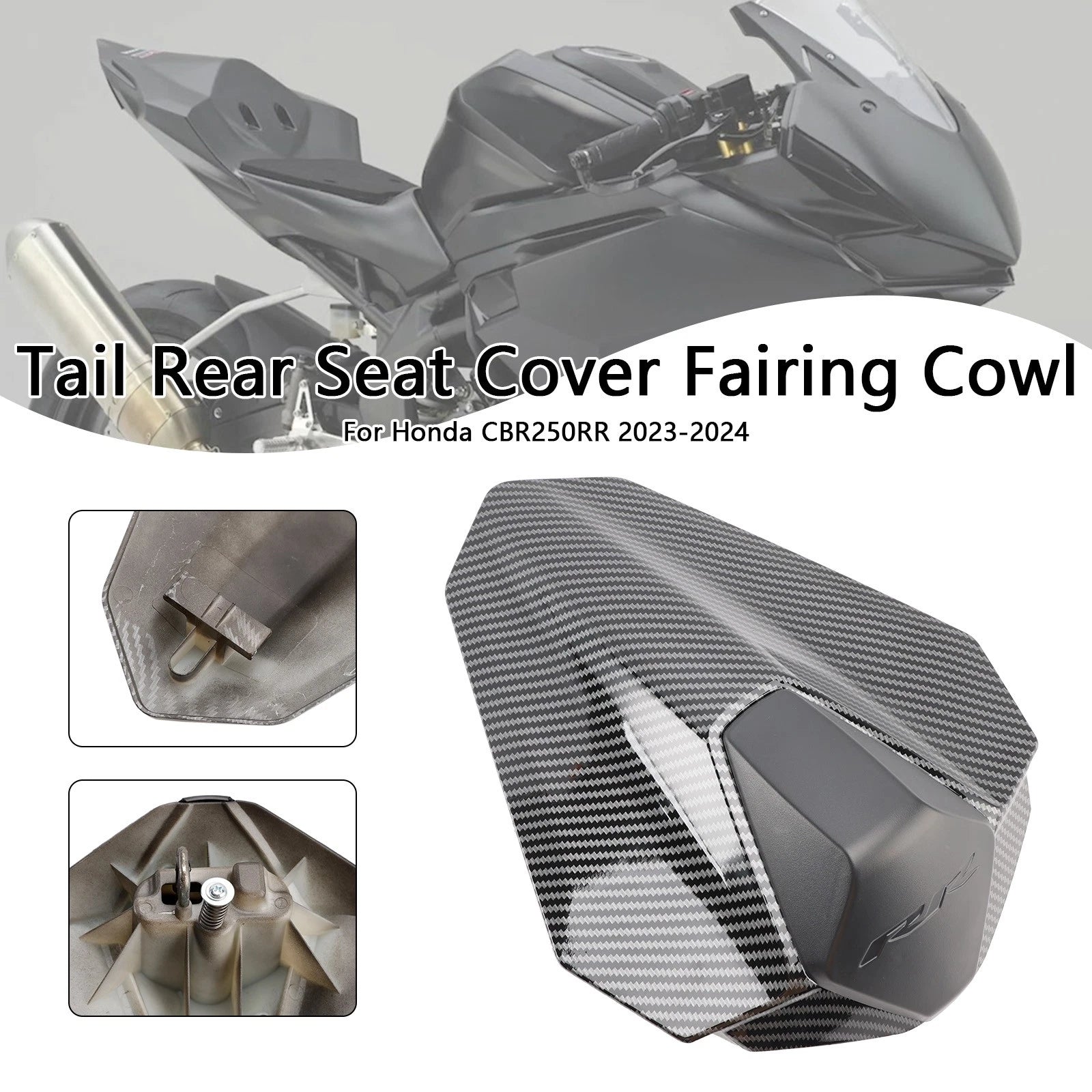 Rear Tail Pillion Seat Fairing Cover for Honda CBR250RR (2023–2024) Carbon